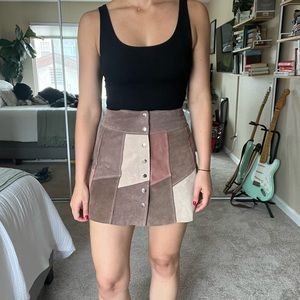 Free People Velour Mini Skirt